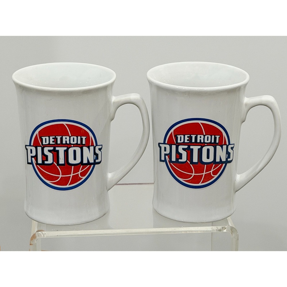 Detroit Pistons Mug Set of 2 Logo Retired Mugs NBA Basketball Coffee Mug - Picture 1 of 7